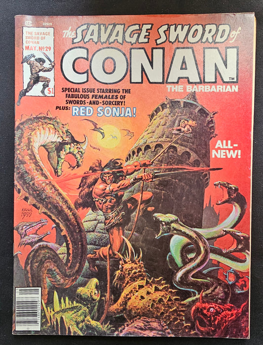 The Savage Sword of Conan #29 (Marvel, 1977) FN/VF - Special Issue Featuring Red Sonja!